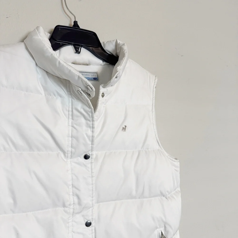 Old Navy‎ White Puffer Fleece Lined Vest